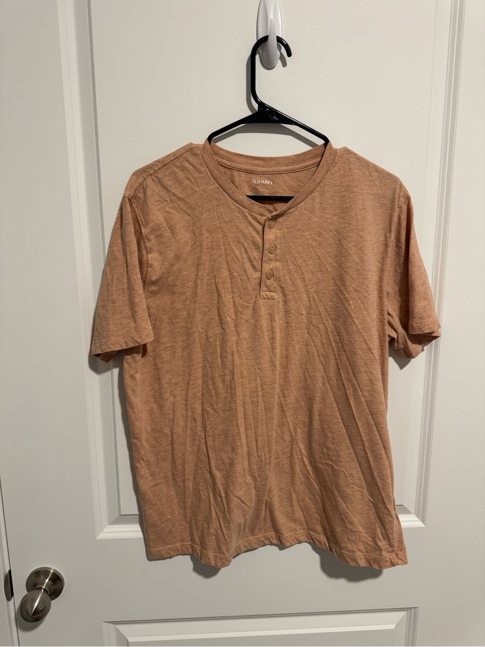 Old Navy Men's Short-Sleeve Henley in Peach